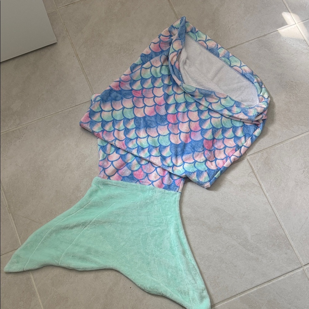 Mermaid Tail Blanket with Pastel Scales